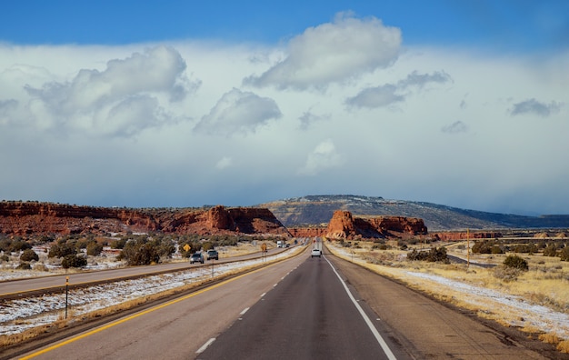 Snelweg op de berg van New Mexico