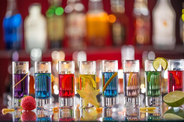 Snifters on bar desk closeup