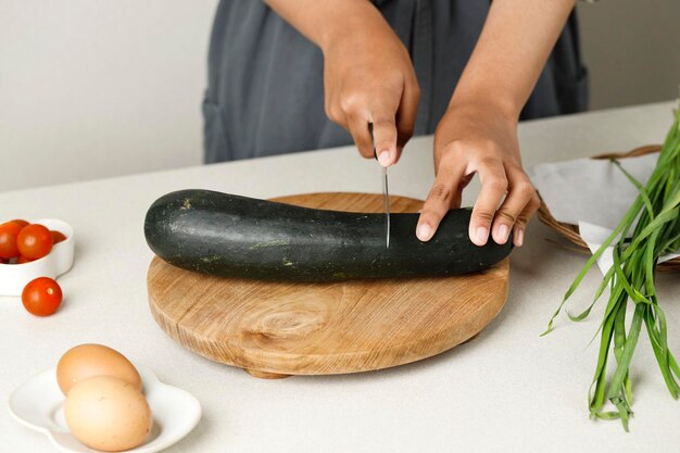 Snijd Groene Courgette