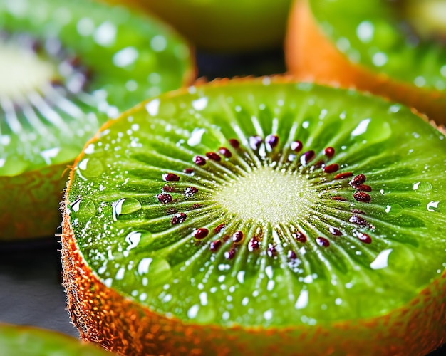 Foto snijd van kiwi vrucht close-up