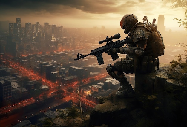 Sniper above the city