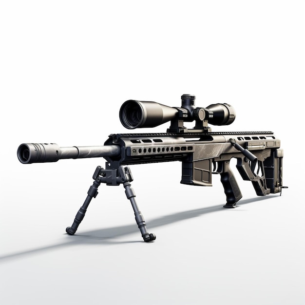 Sniper rifle with white background high quality ult