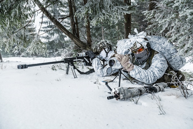 Sniper and spotter somewhere above the Arctic circle