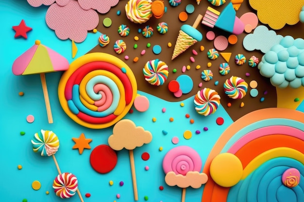 Snoepjes in felle kleuren vormen een zoete achtergrond voor kinderen