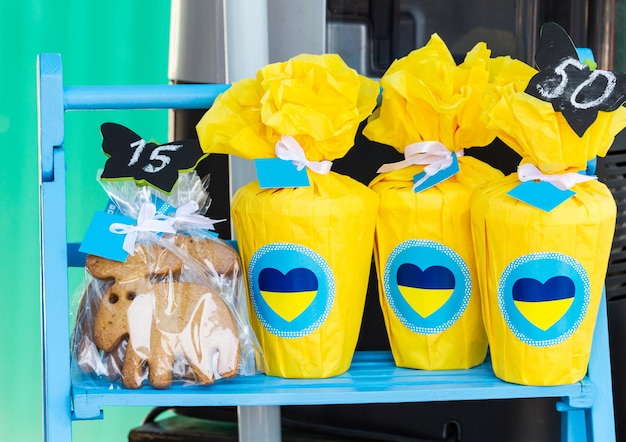 Snoepsets in Oekraïense kleurverpakkingen te koop