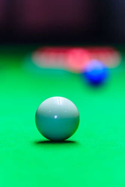 Snooker ball on snooker table 