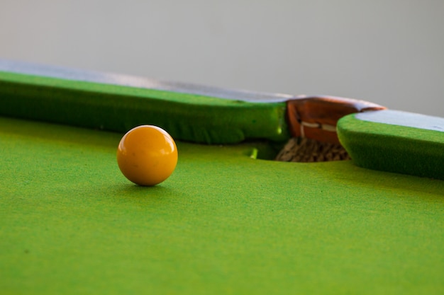 Snooker ball on table