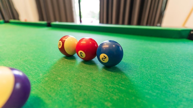 snooker on green snooker table pool table background