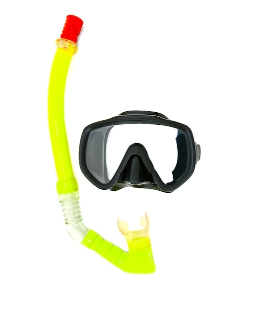 Photo snorkel and diving mask isolated on white
