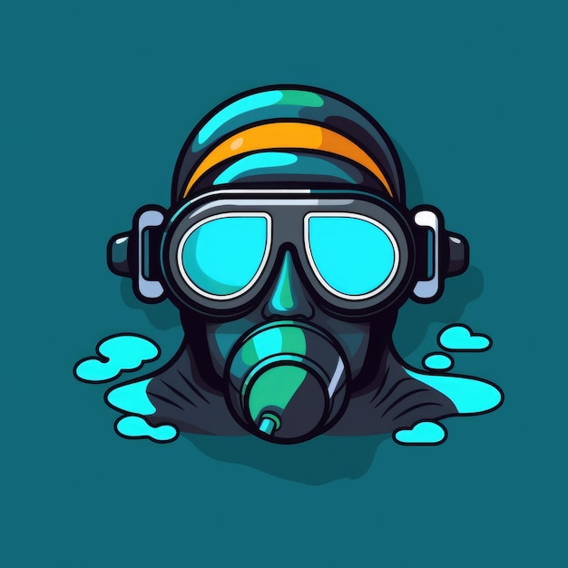 Snorkel mask mascot for a company logo generative ai