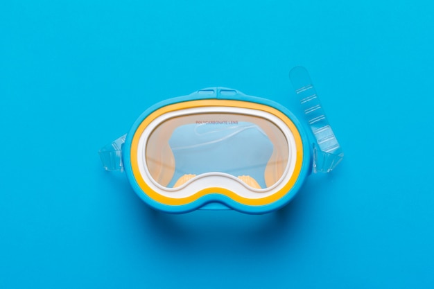 Photo snorkeling mask equipment on a vibrant