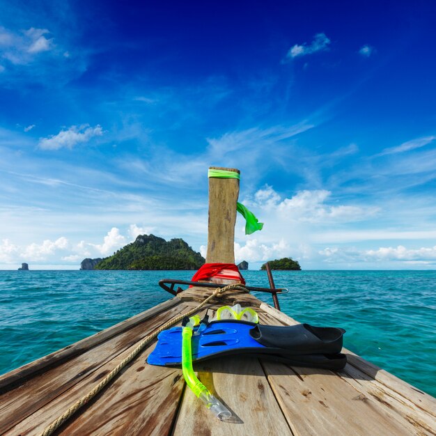 Snorkeling impostato sulla barca