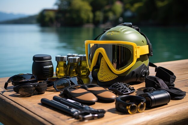 Foto strumenti e attrezzature per lo snorkeling fotografia professionale