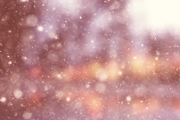 снег абстрактный теплый светящийся фон, зимний рождественский дизайн