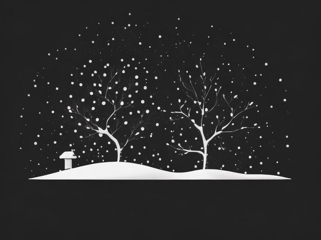 Photo snow on a black background a graphic resource for creativity