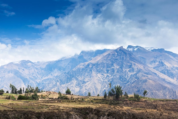 snow-capped mountains on a sunny day