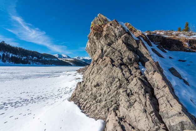 Snow-capped peaks around lake dillon - colorado - usa