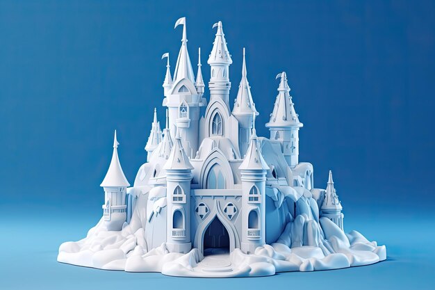 Snow castle illustration isolated background