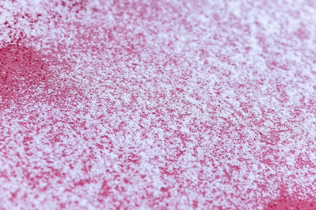 Snow covered on the hood of car