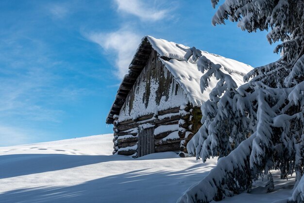 Snow covered mountain against sky