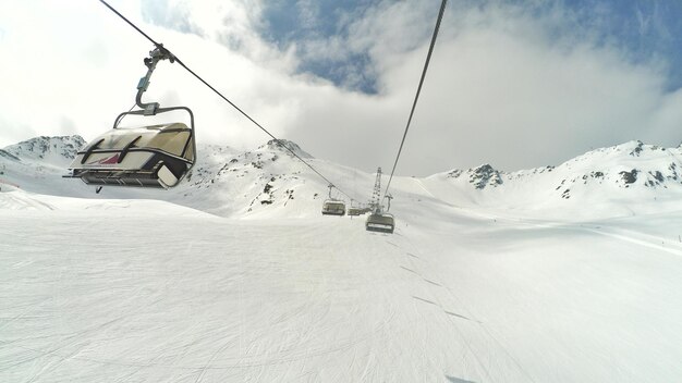 Snow covered mountain range in winter