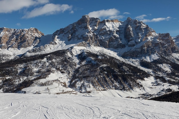 Snow covered mountains against sky