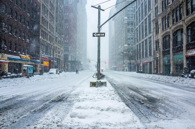 Photo snow covered road