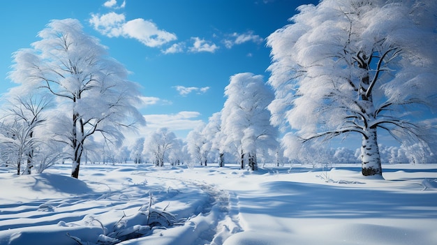 Snow covered trees