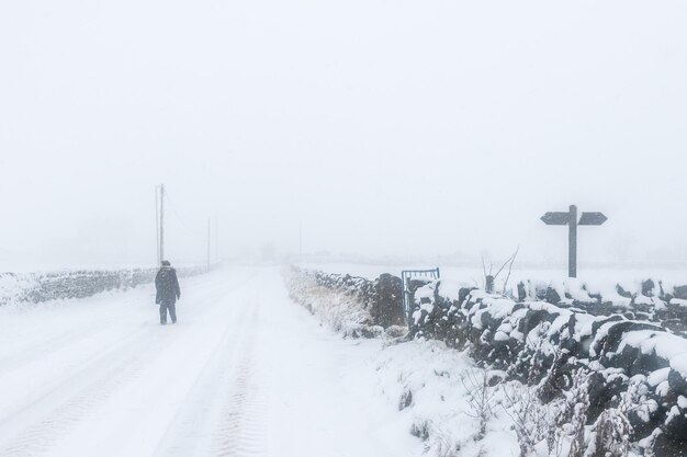 Snow covers the roads