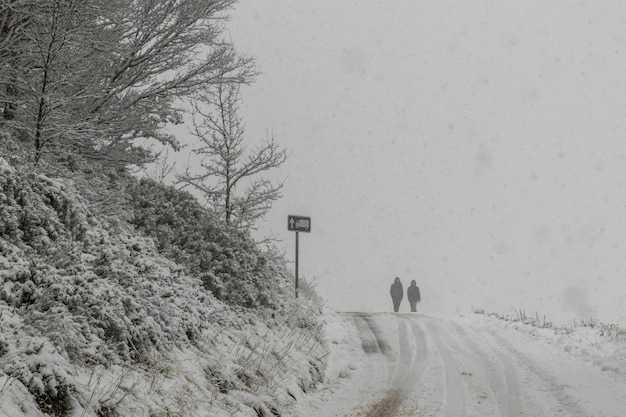 Snow covers the roads