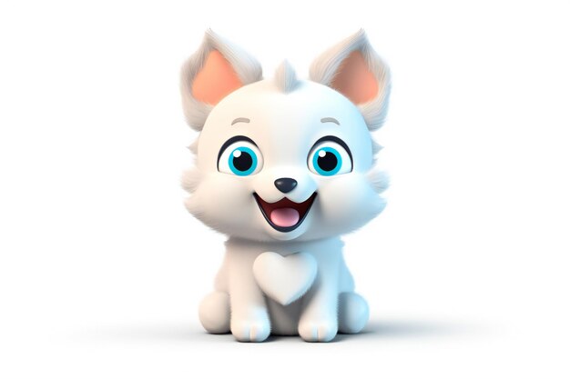 The snow dog is a white dog with blue eyes and a pink nose.