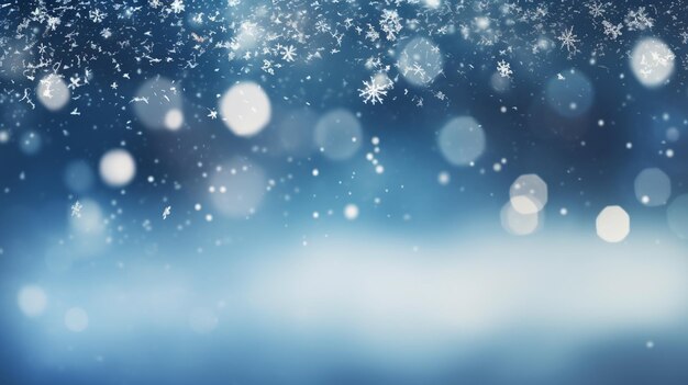 Snow fall winter Background with empty space for Production presentation and business promotion