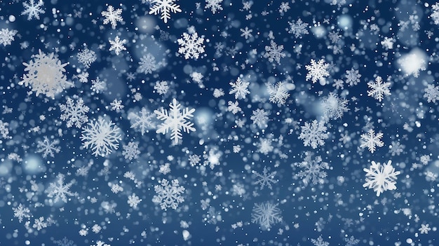 Snow falling background of sparkling snowfall Generative AI