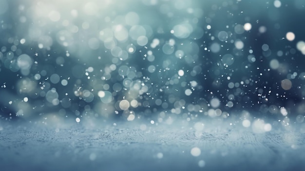 Snow falling on a blue background