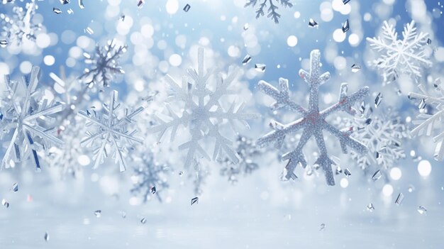 空から降りてくる雪の花びら 雪の景色のジェネレーティブ・アイ