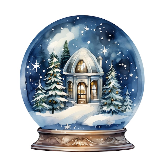 Snow globe crystal ball vector illustration Christmas glass ball