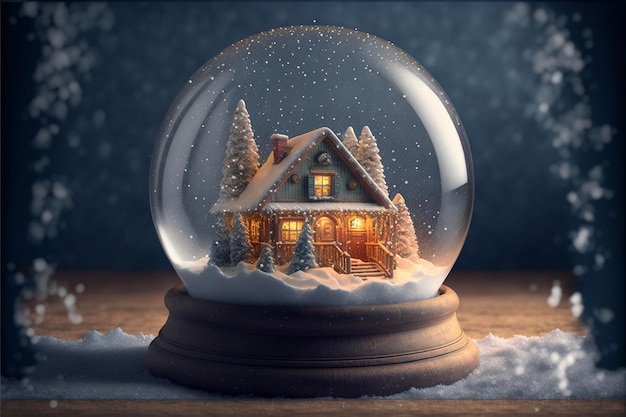 Snow globe on isolated background