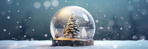 Snow globe with a christmas tree inside