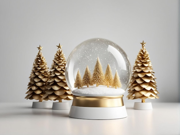 a snow globe with a christmas tree on it