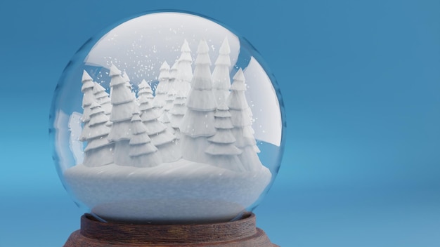 a snow globe with a pine tree in the middle