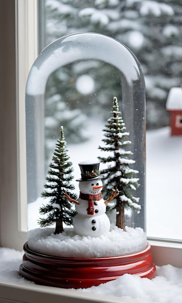 A Snow Globe With A Snowman Inside