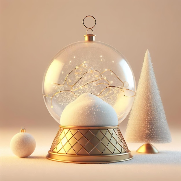 Snow Globes for christmas Gold and white