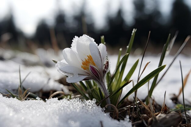 Snow has buried the plant