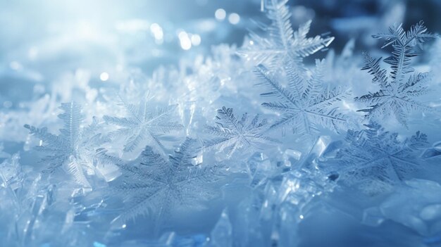 Foto sfondio di cristalli di neve e ghiaccio