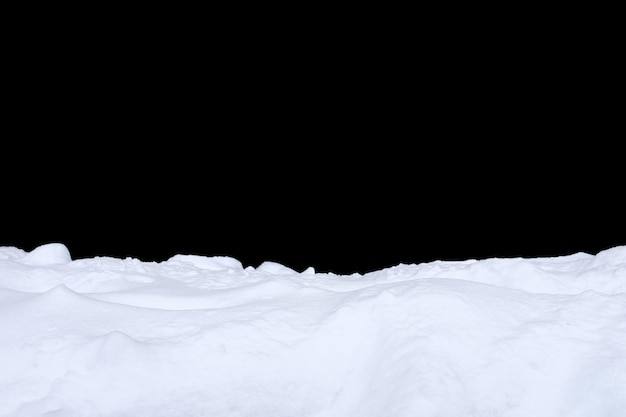 Snow isolated on a black background. winter design element. High quality photo