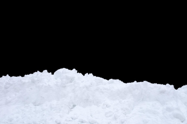 Snow isolated on a black background. winter design element. High quality photo