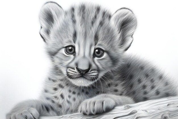 Snow leopard cub panthera leopardis