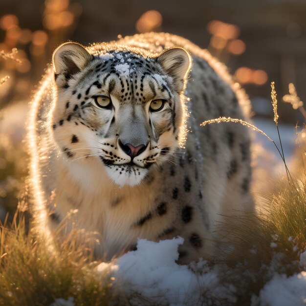 Photo snow leopard photography generative ai