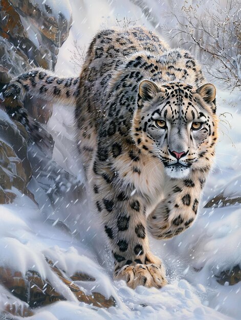 Foto leopardo delle nevi