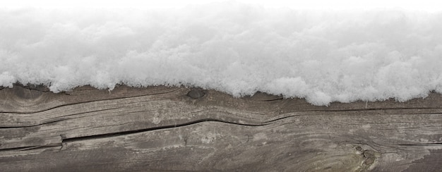 Snow on log